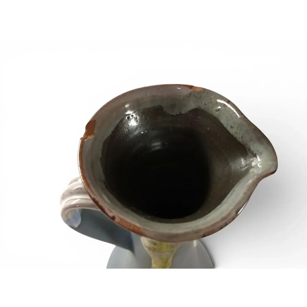 Signed Studio Pottery Pitcher Ewer Vase Rosa Reland? 10